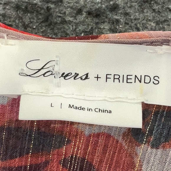 Lovers + Friends Bella Mini Dress in Holiday Floral Romantic Ruffle Roses Size L - Picture 5 of 7